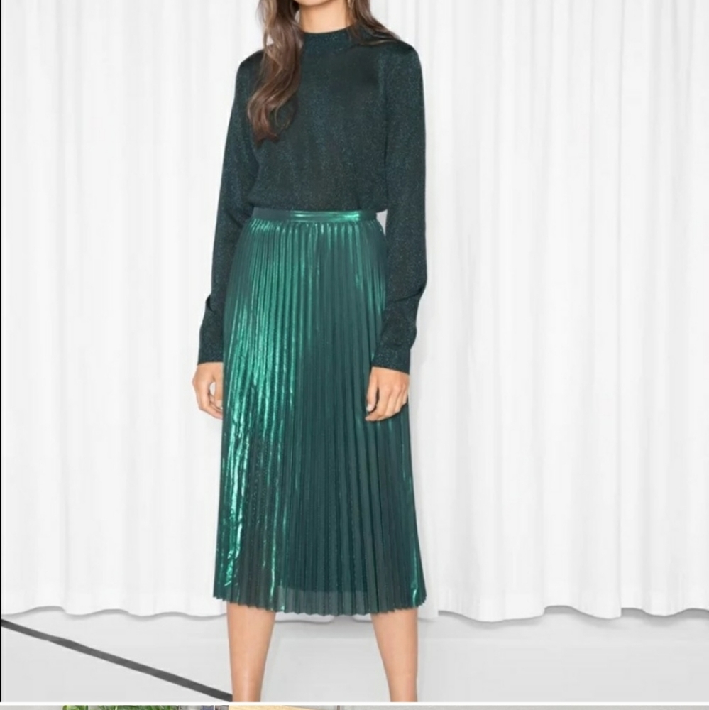 & Other Stories Pleated Midi Skirt